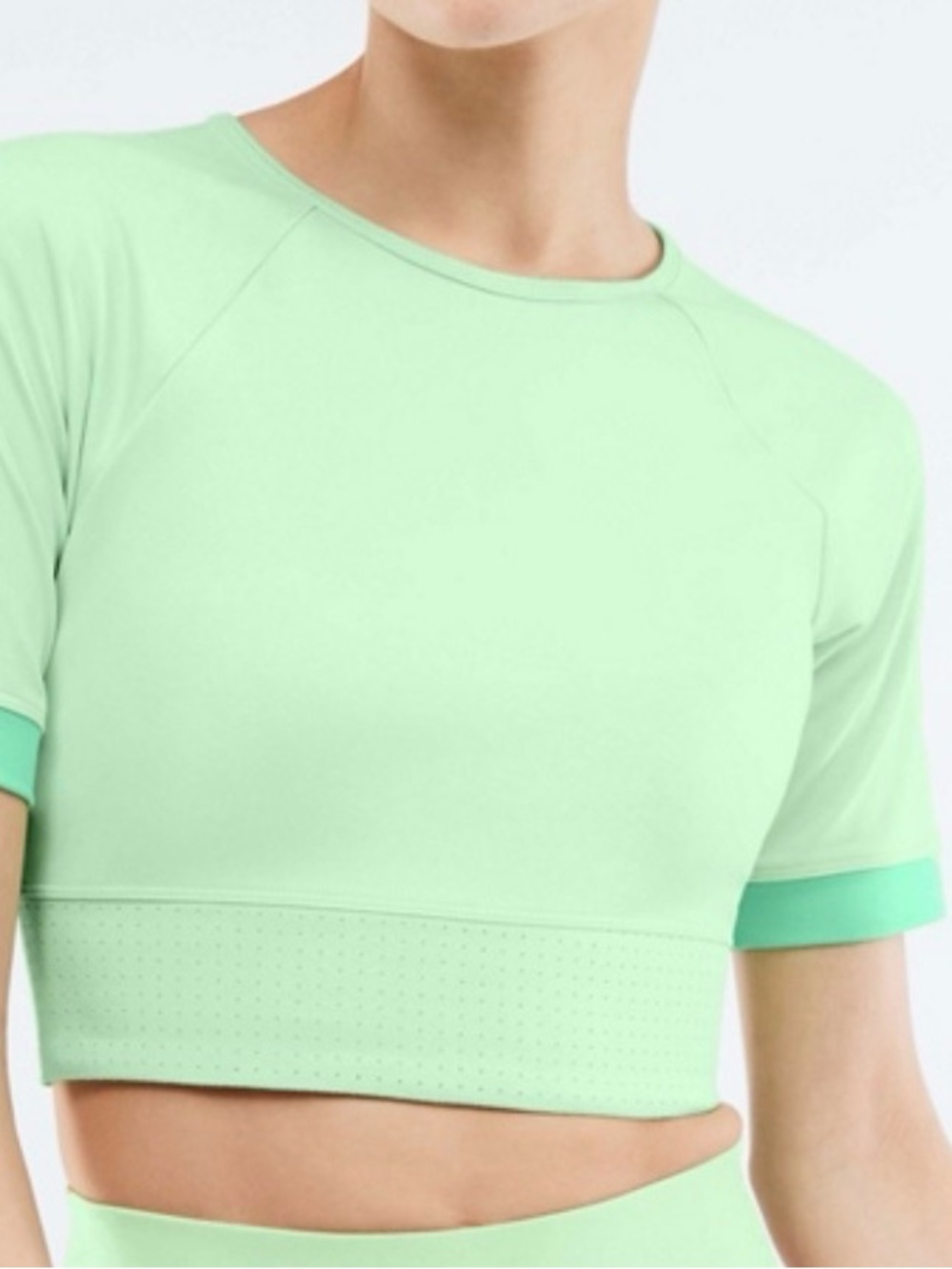 Fabletics Mint Green Avah Color Block Crop Top